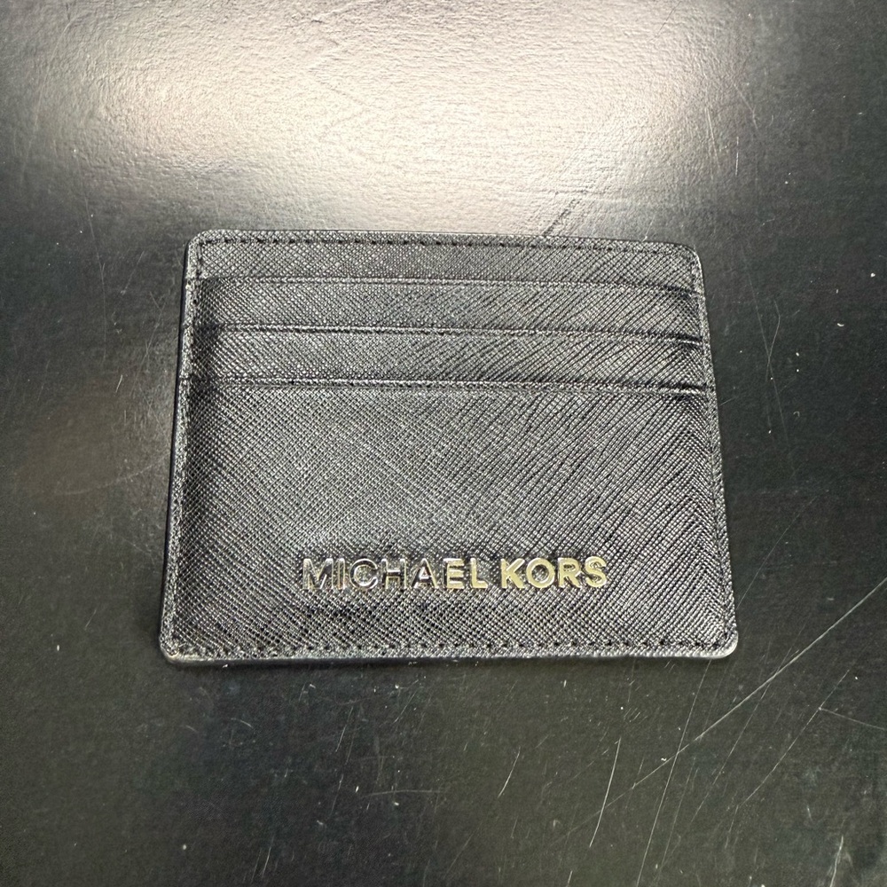Michael Kors Black Key Card Holder Sleek Design